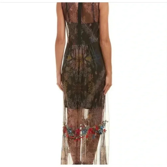 Johnny Was Biya Sheet Maxi Dress Size Small Color Black Brown - Picture 2 of 6